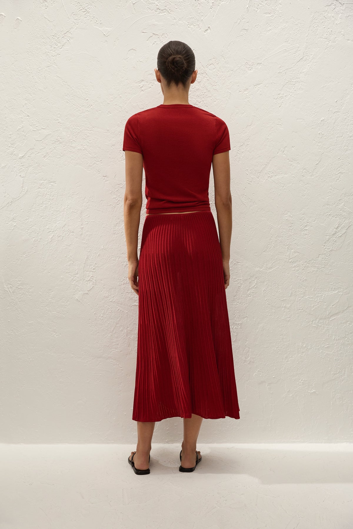 Citara Drawstring Midi Skirt Red Ochre