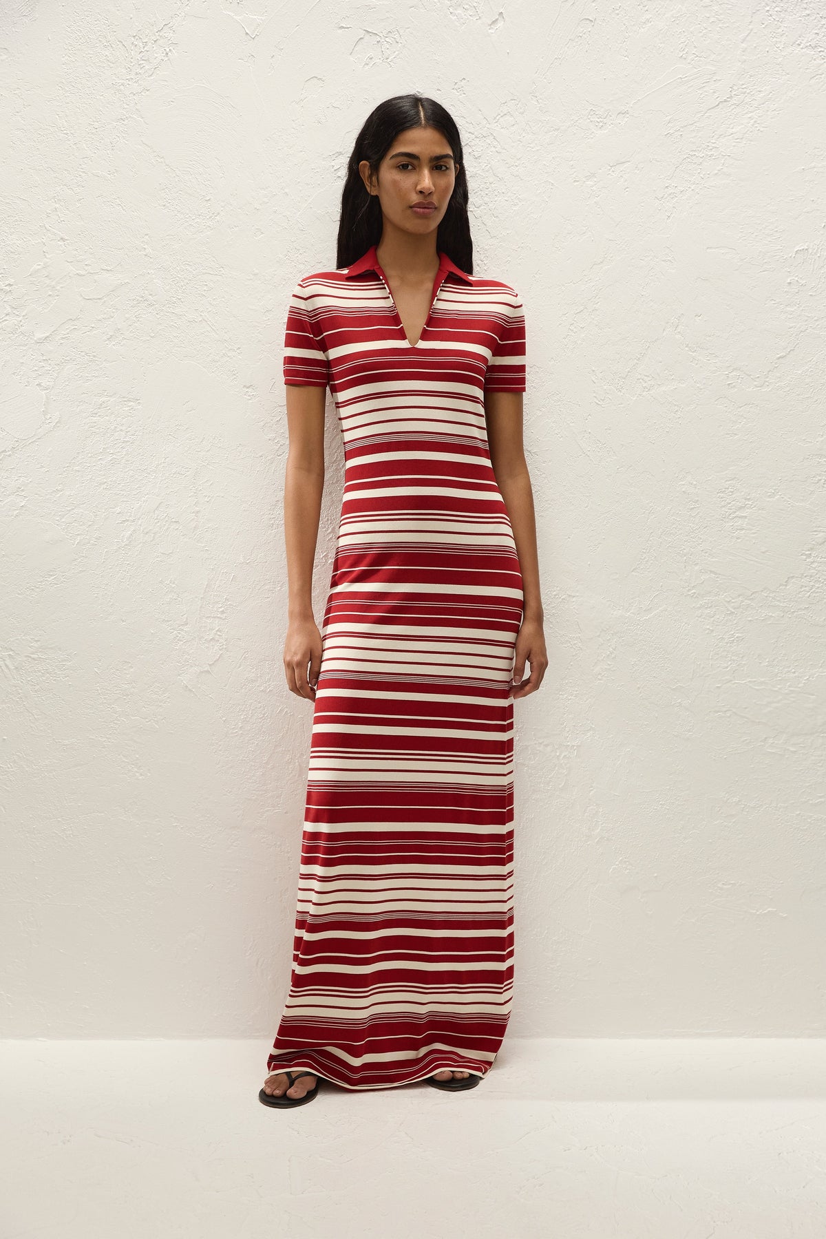 Cloe Maxi Dress Valdemar Stripe Red Ochre