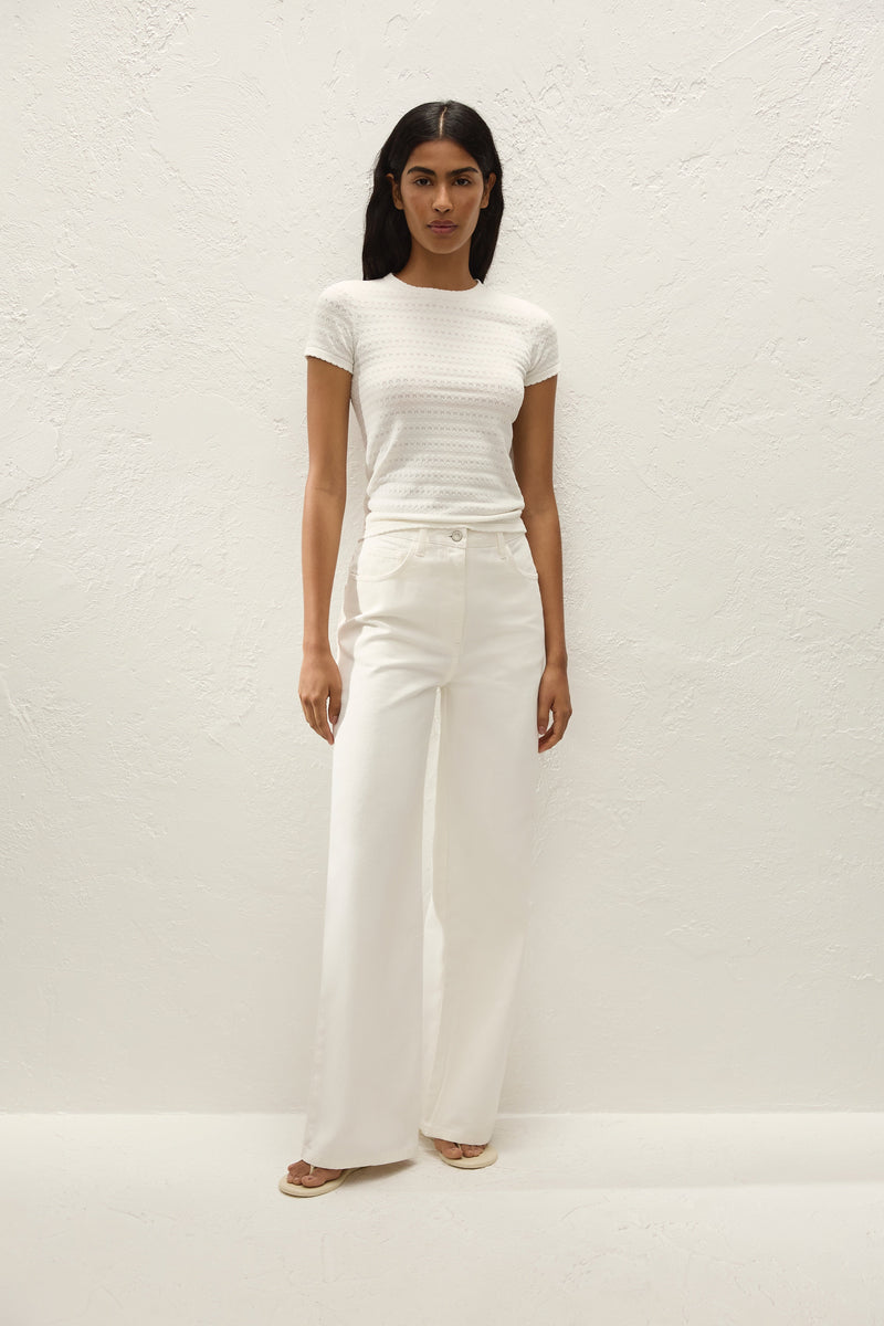 Lisandra T-Shirt Gisele Pointelle Vintage White