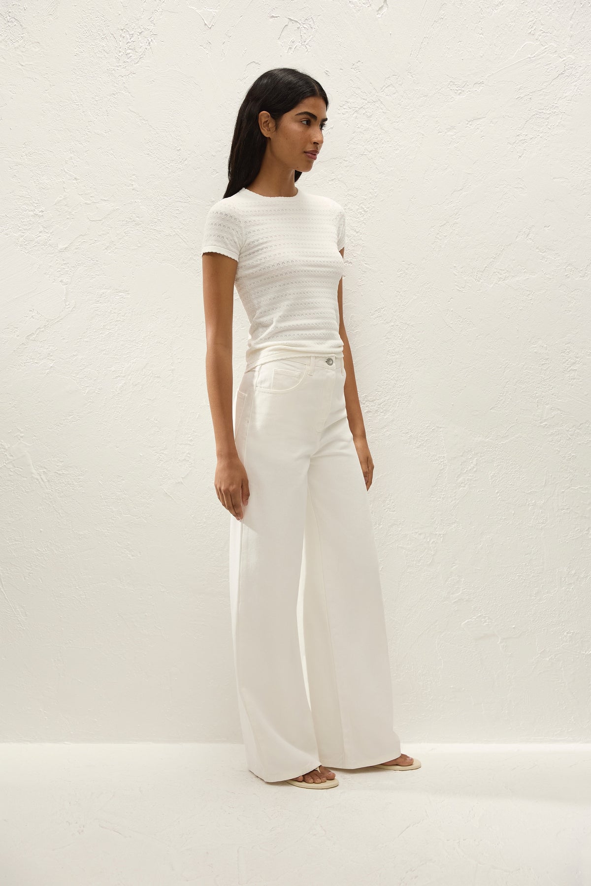 Lisandra T-Shirt Gisele Pointelle Vintage White