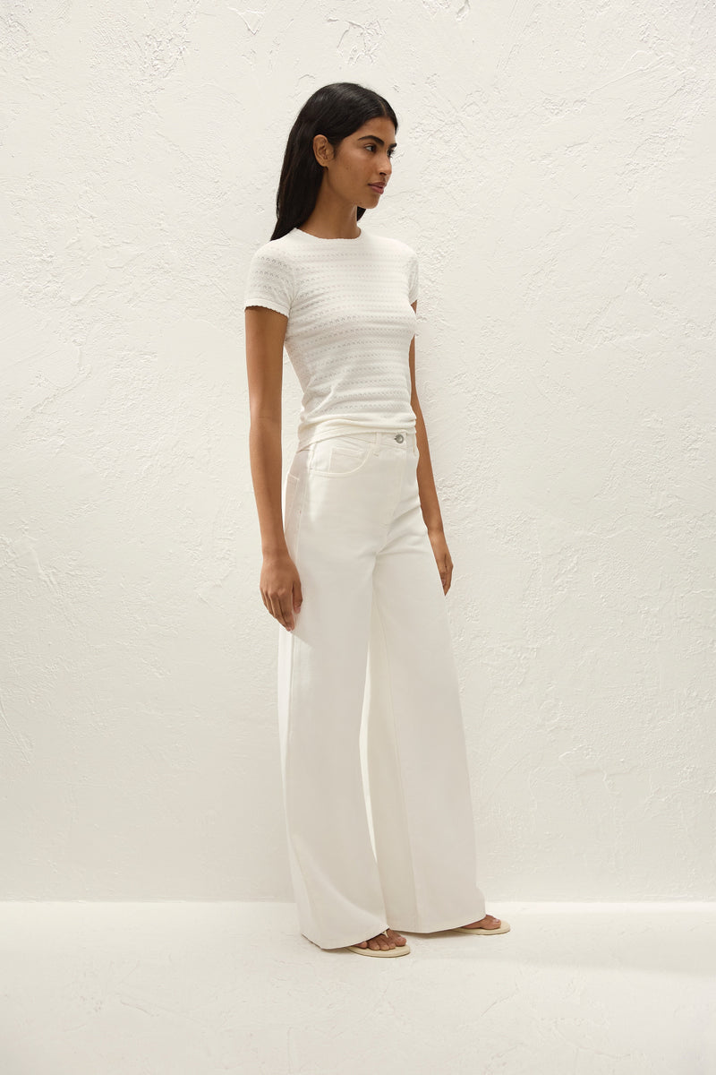 Lisandra T-Shirt Gisele Pointelle Vintage White