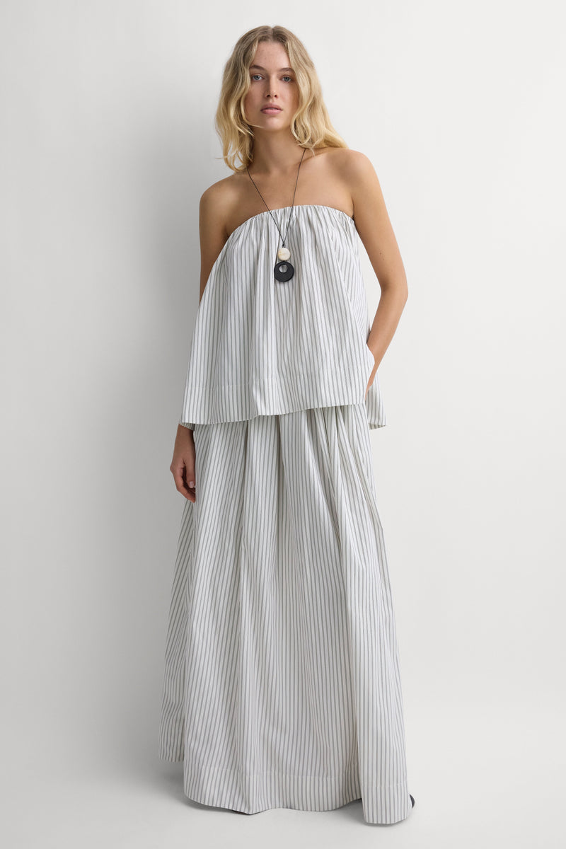 Eliana Skirt Oliva Stripe Ecru