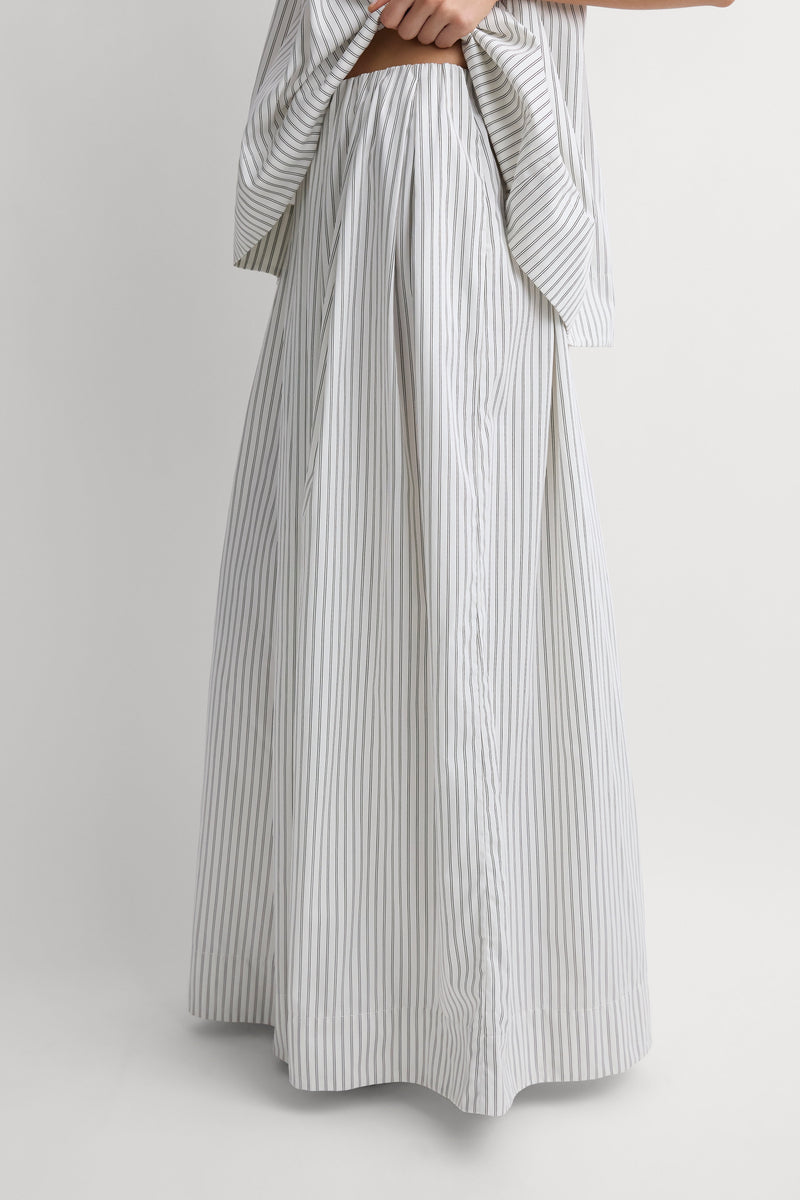 Eliana Skirt Oliva Stripe Ecru
