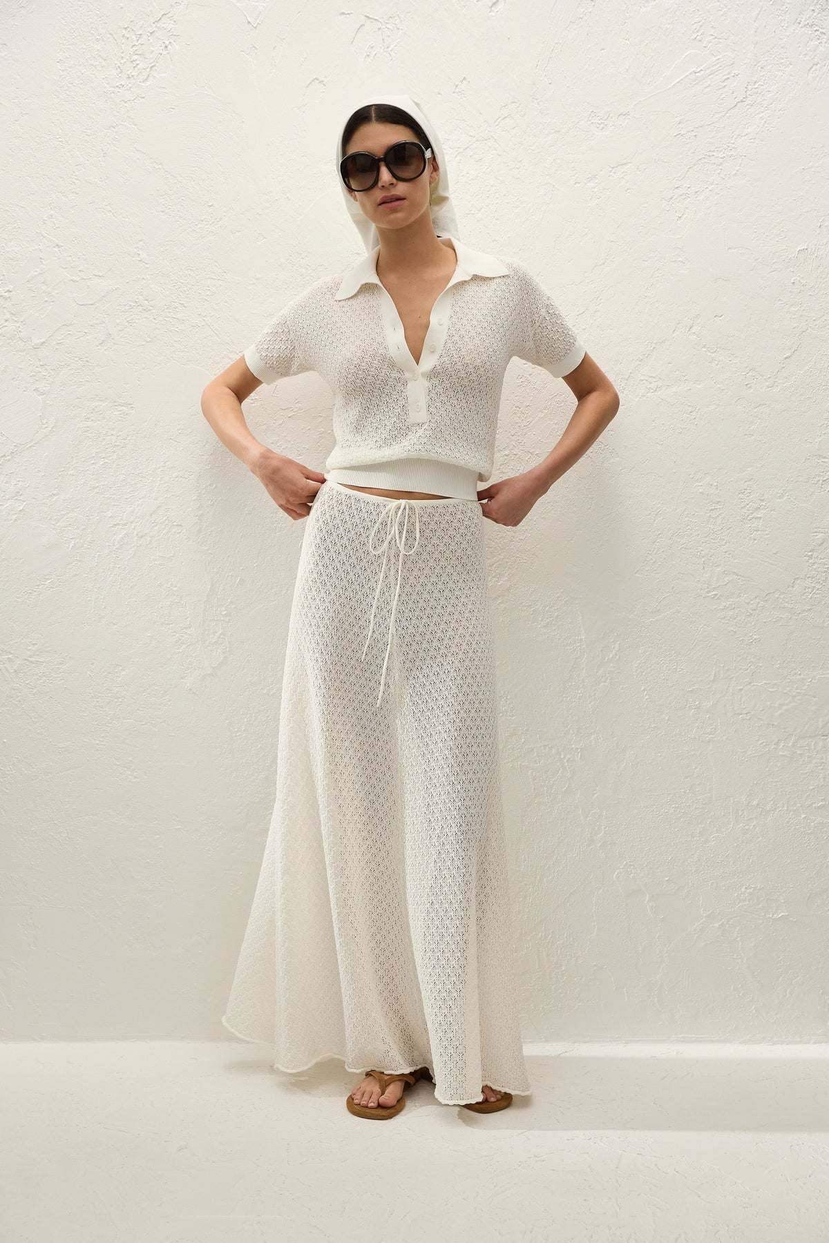 Lenna Skirt Pointelle Lace Vintage White - Final Sale