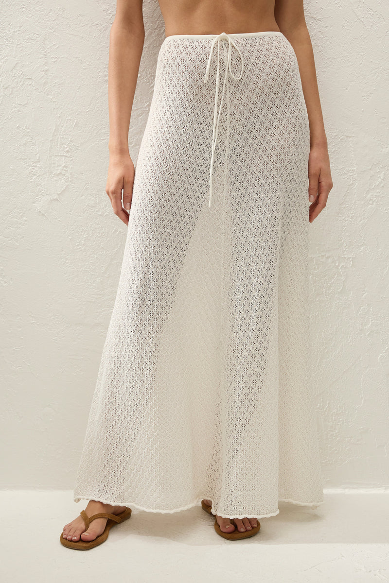 Lenna Skirt Pointelle Lace Vintage White - Final Sale