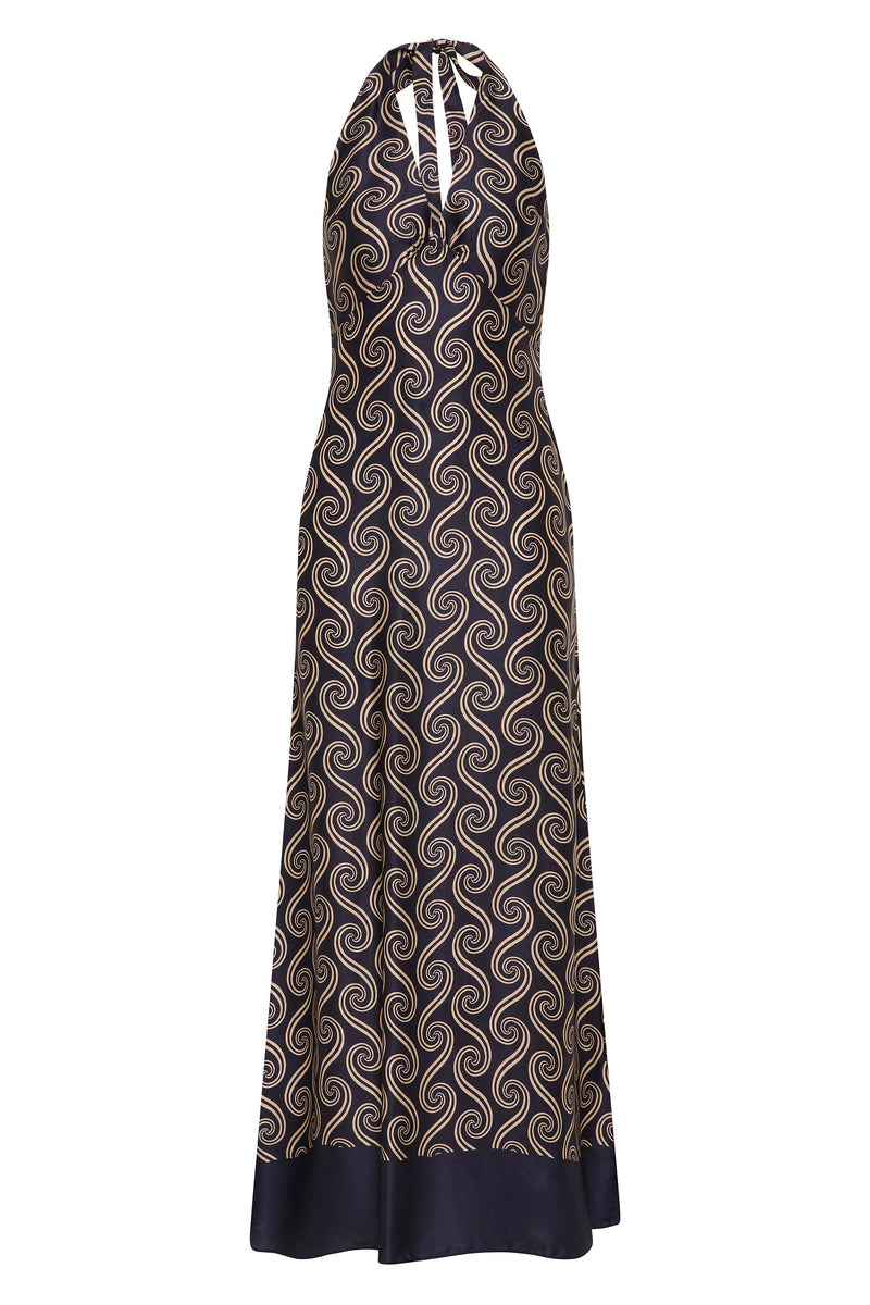 Elidia Maxi Dress Juanita Swirl Indigo - Final Sale