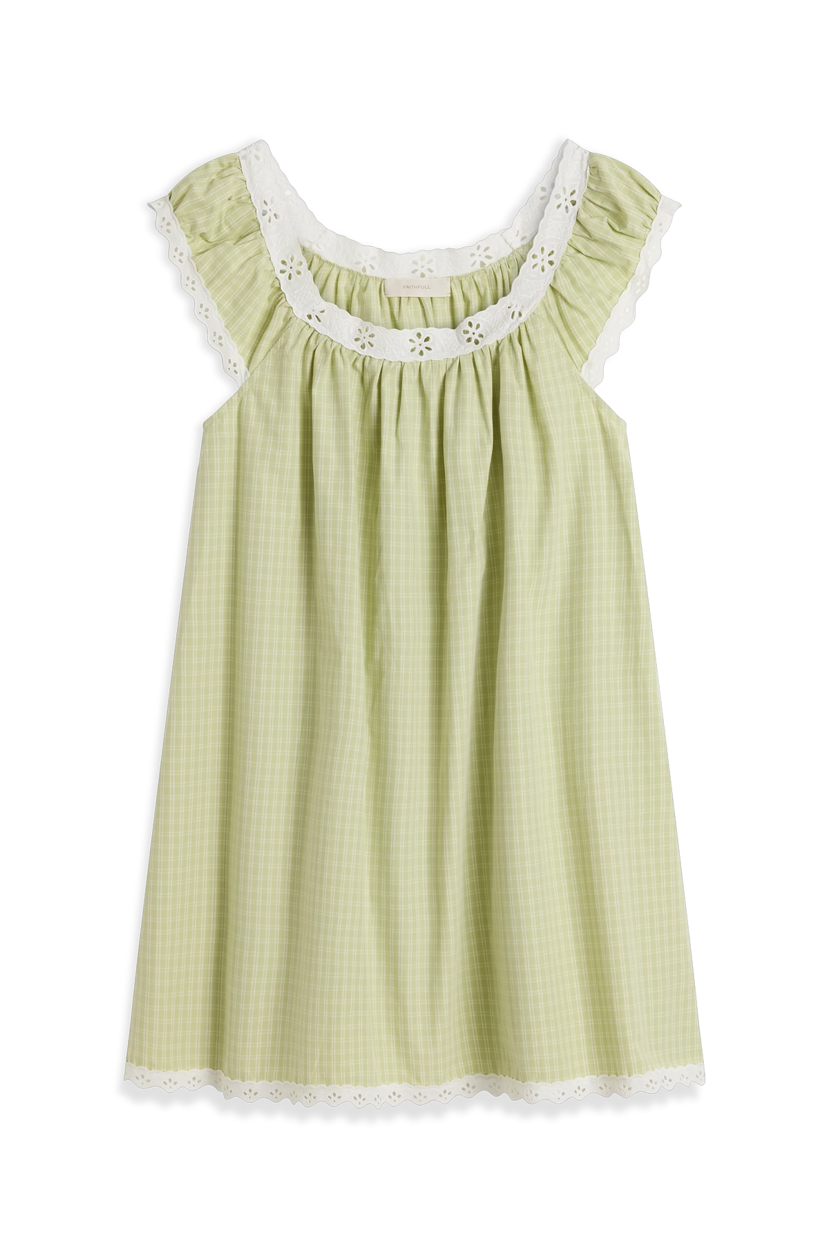 Arcadia Mini Dress Micro Check Pistachio