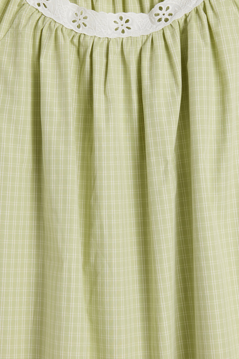 Arcadia Mini Dress Micro Check Pistachio