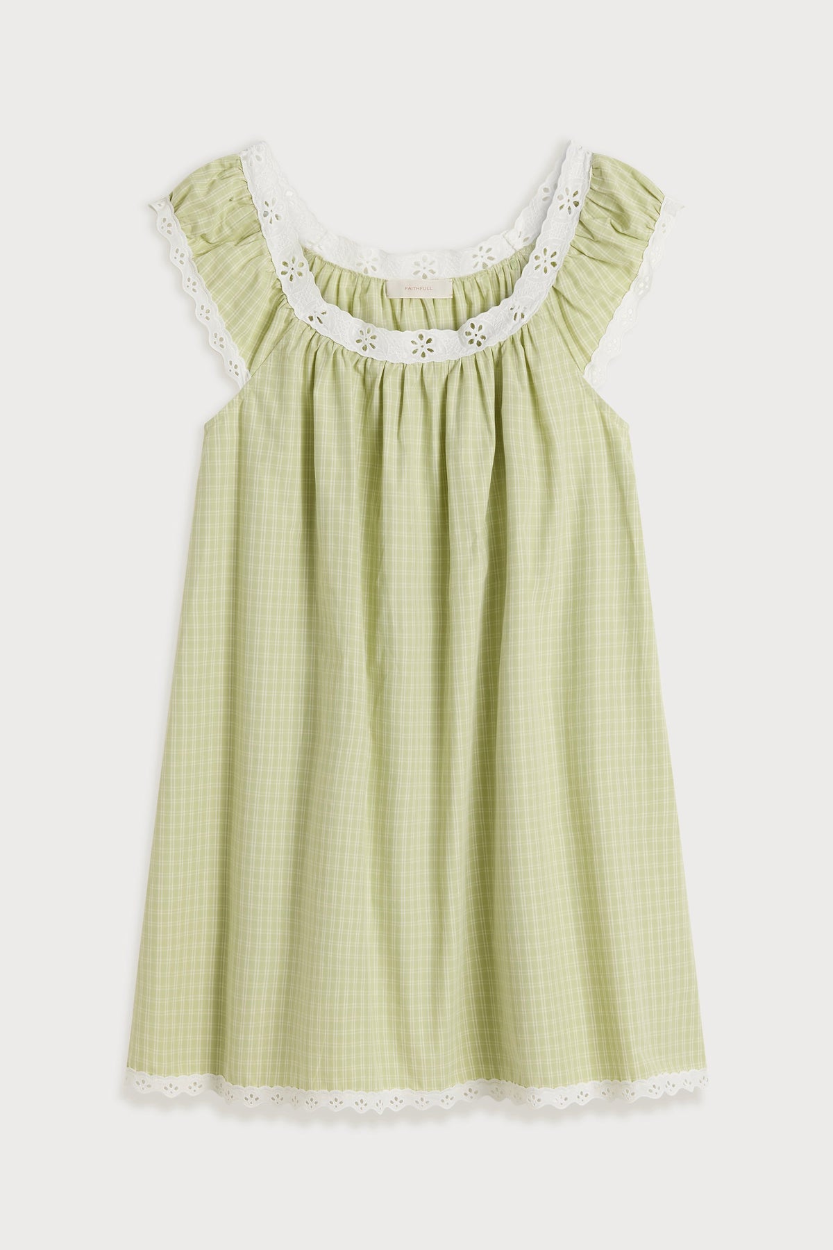 Arcadia Mini Dress Micro Check Pistachio