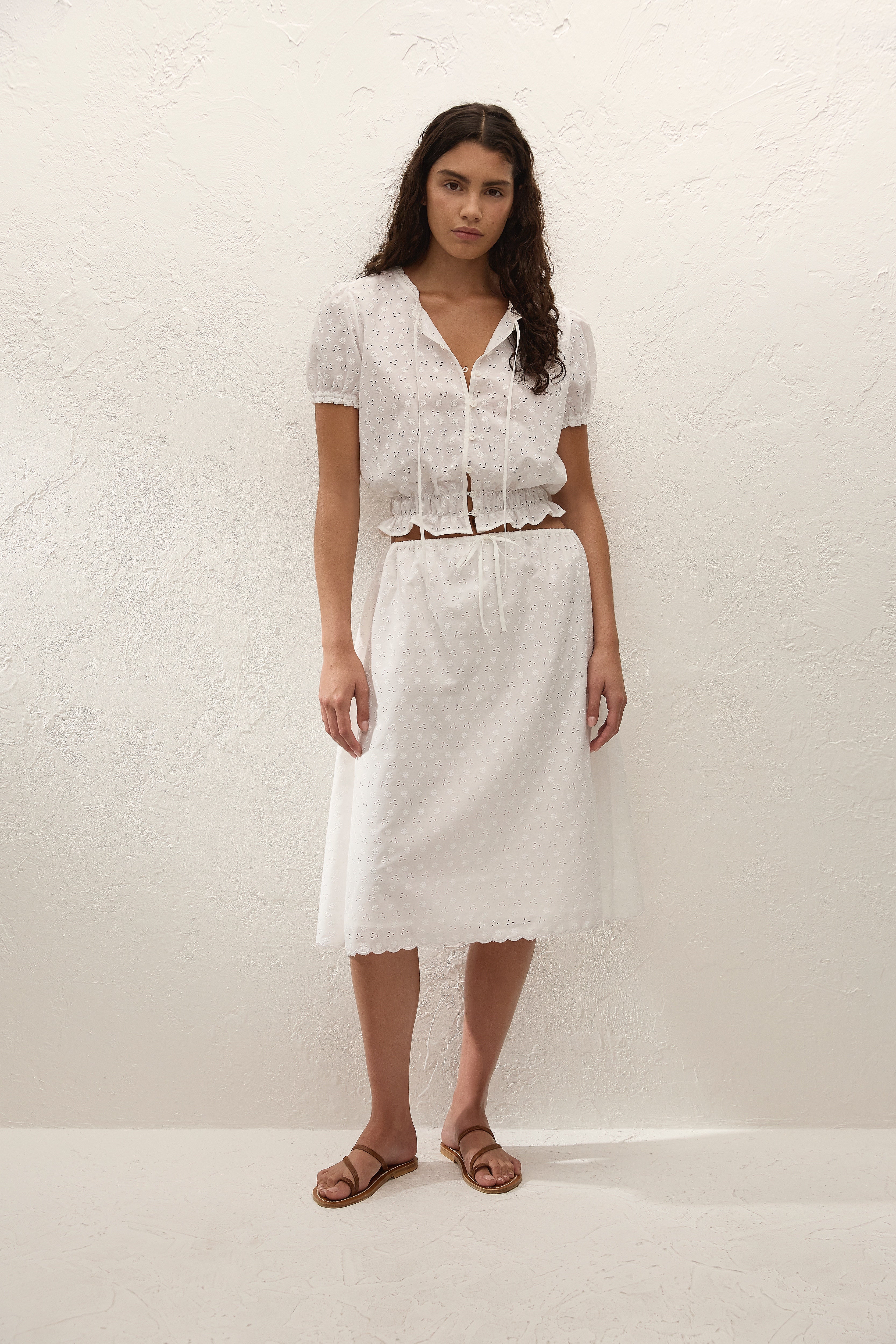 Santana Skirt Lucy Broderie White
