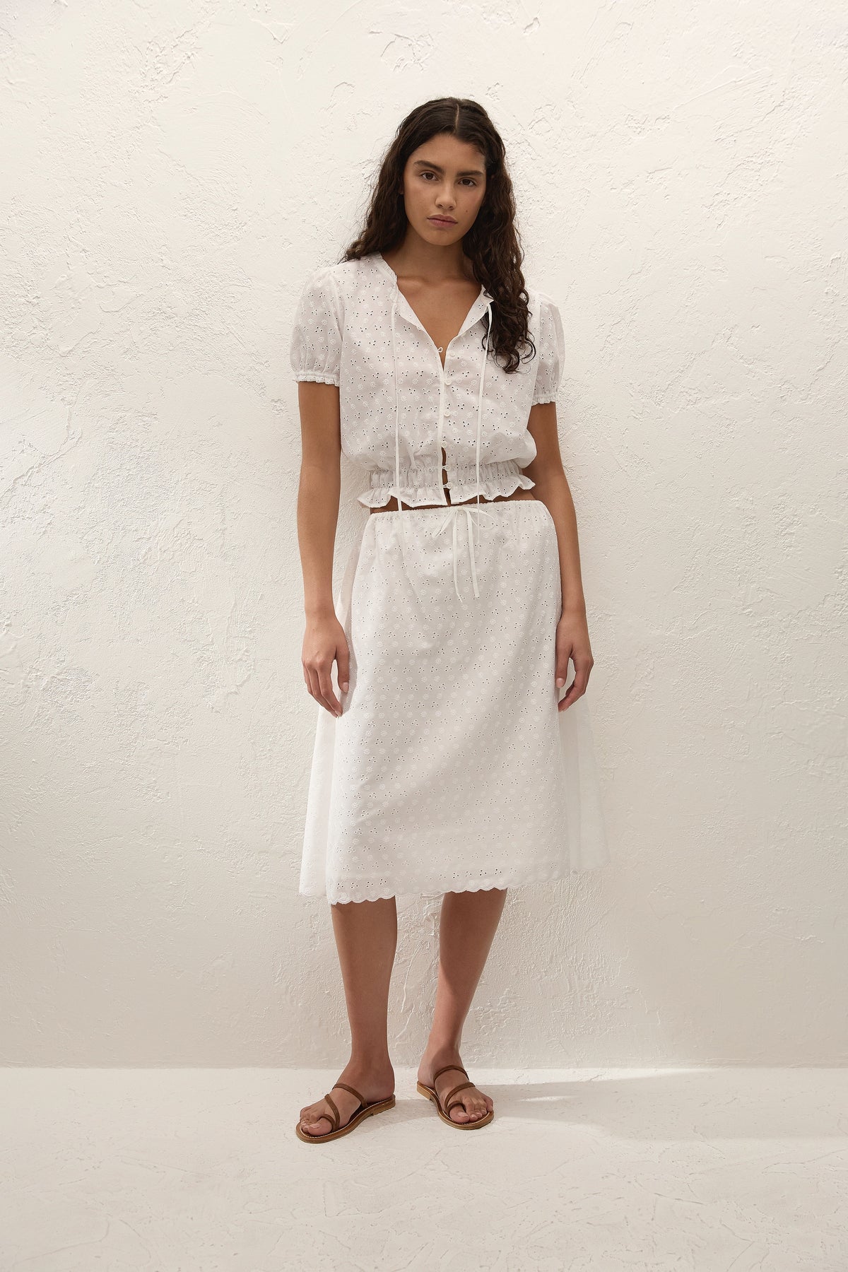 Santana Top Lucy Broderie White