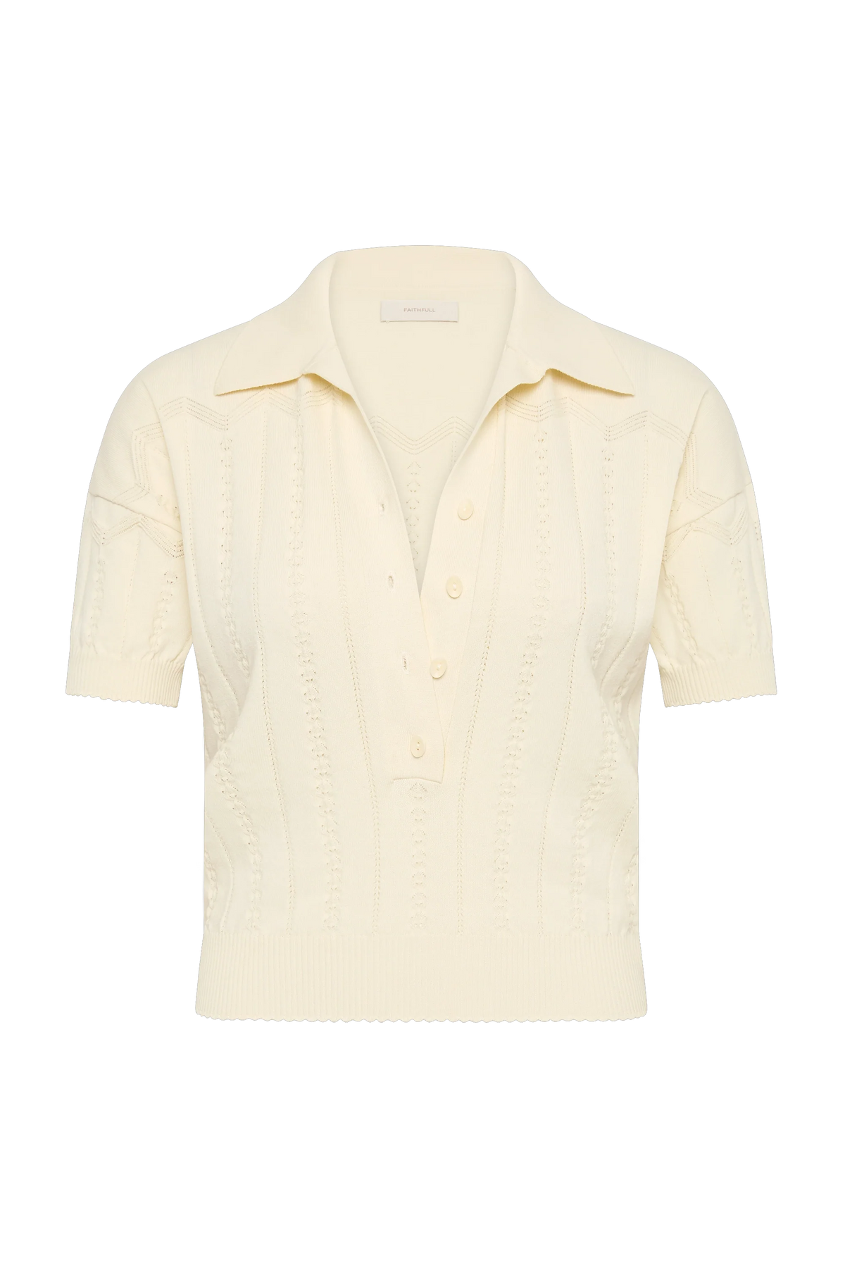 Acme Polo Shirt Maja Pointelle Vintage White