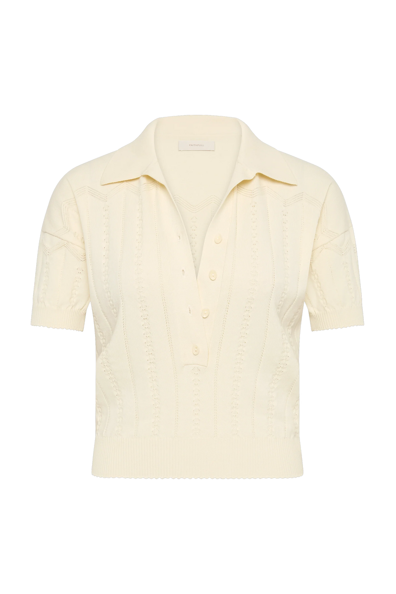 Acme Polo Shirt Maja Pointelle Vintage White