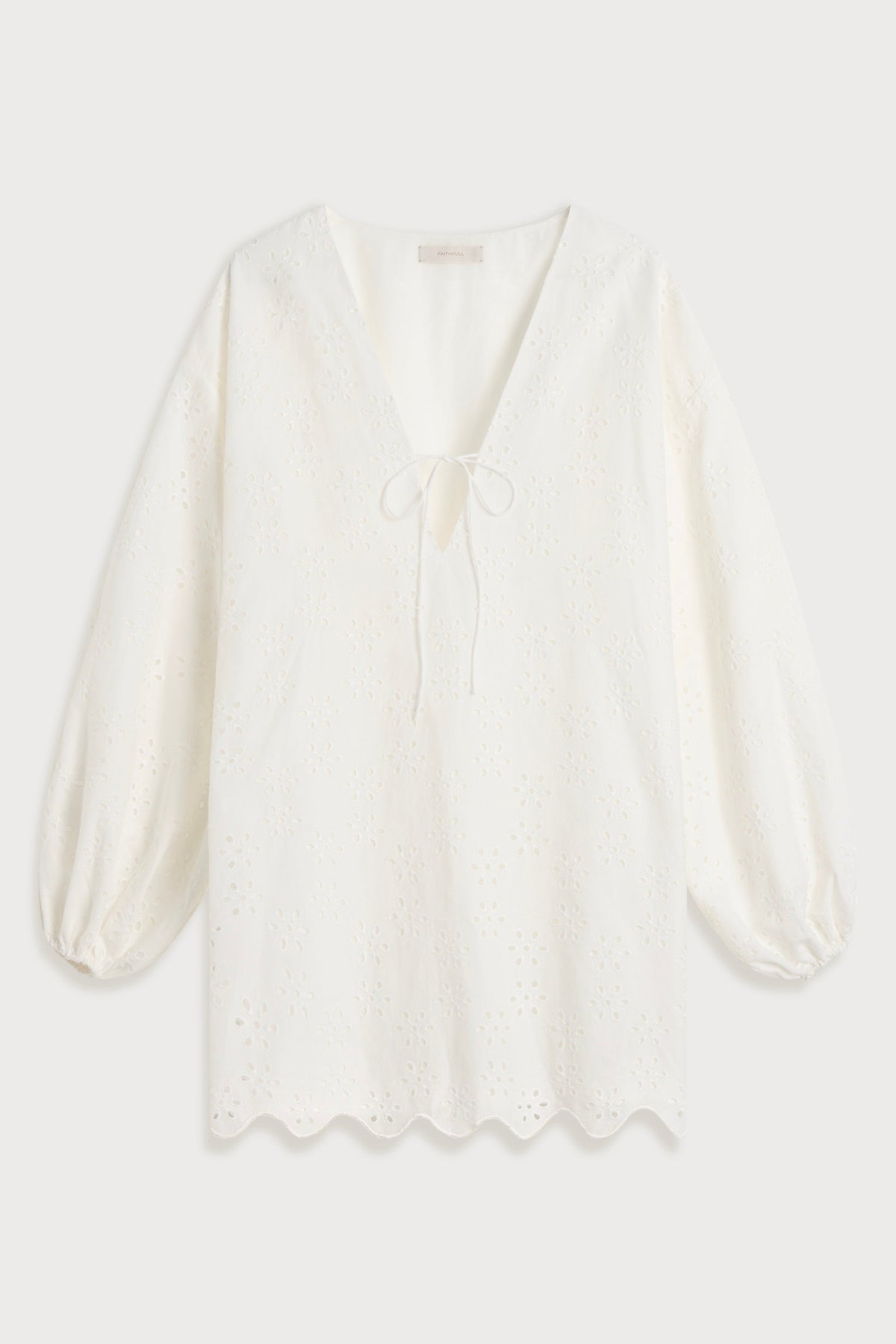 Lareina Mini Dress Sandara Broderie White