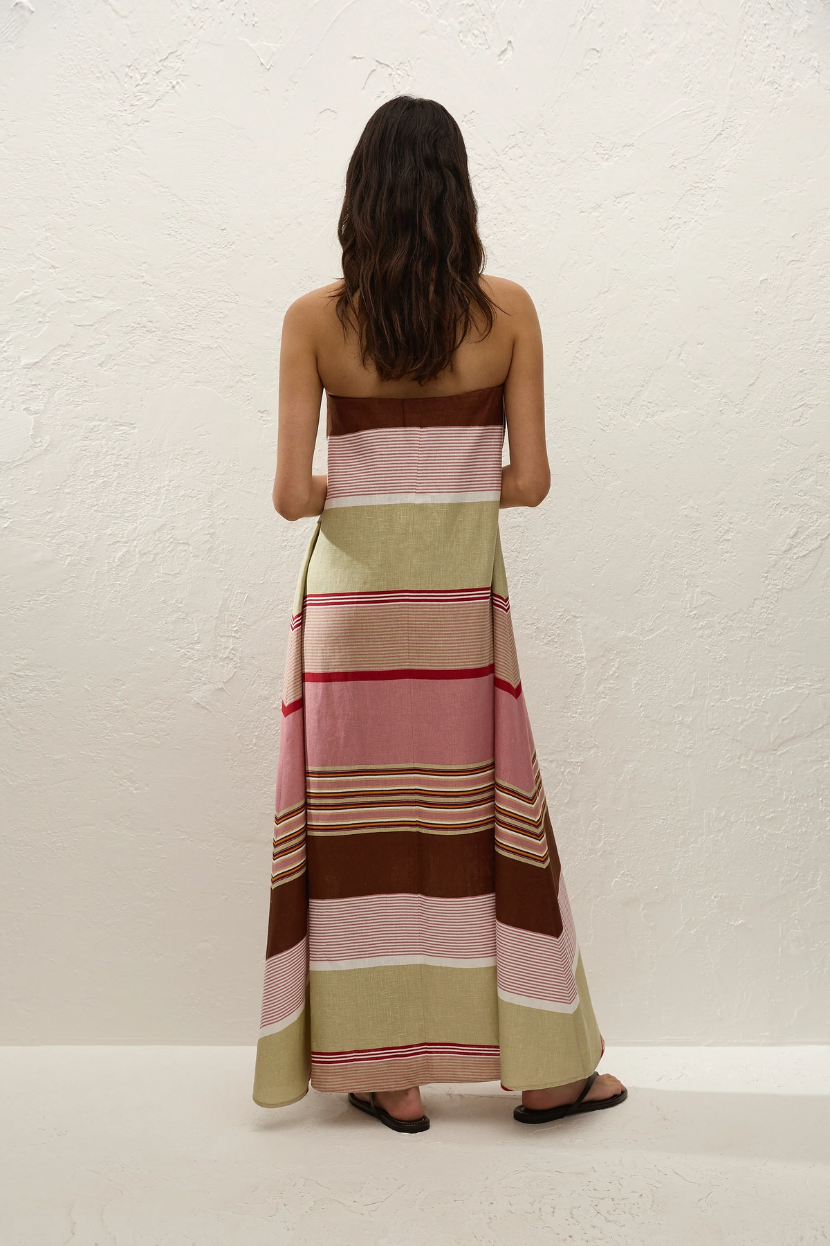 Yolina Maxi Dress Barragan Stripe Dusty Mauve - Final Sale