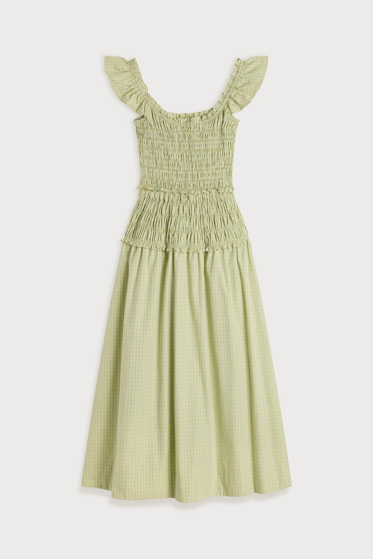 Catalina Midi Dress Micro Check Pistachio