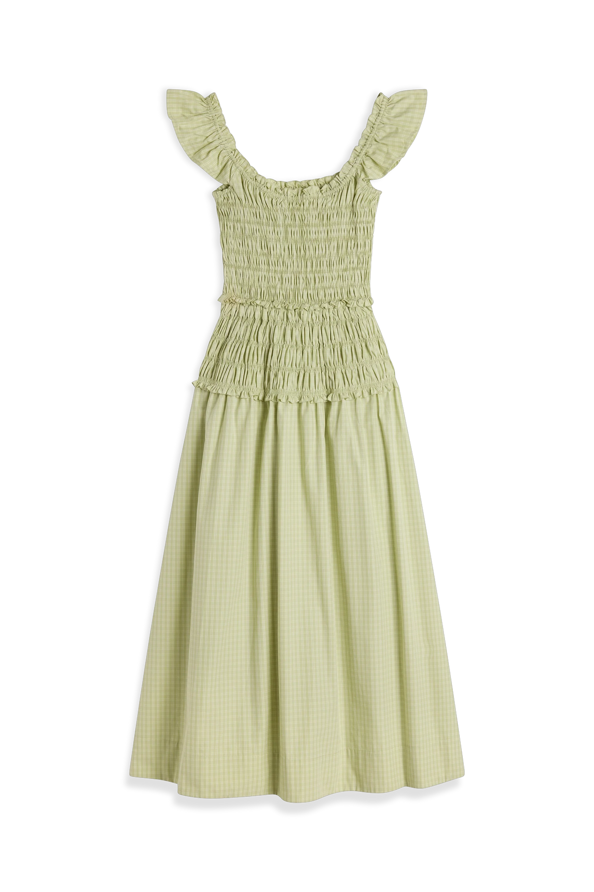 Catalina Midi Dress Micro Check Pistachio