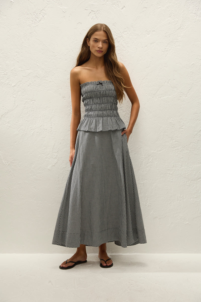 Leceia Skirt Cantinho Gingham Black