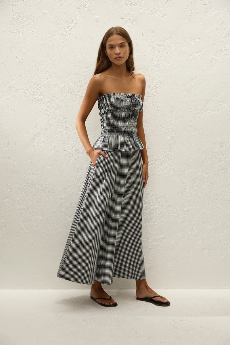Leceia Skirt Cantinho Gingham Black