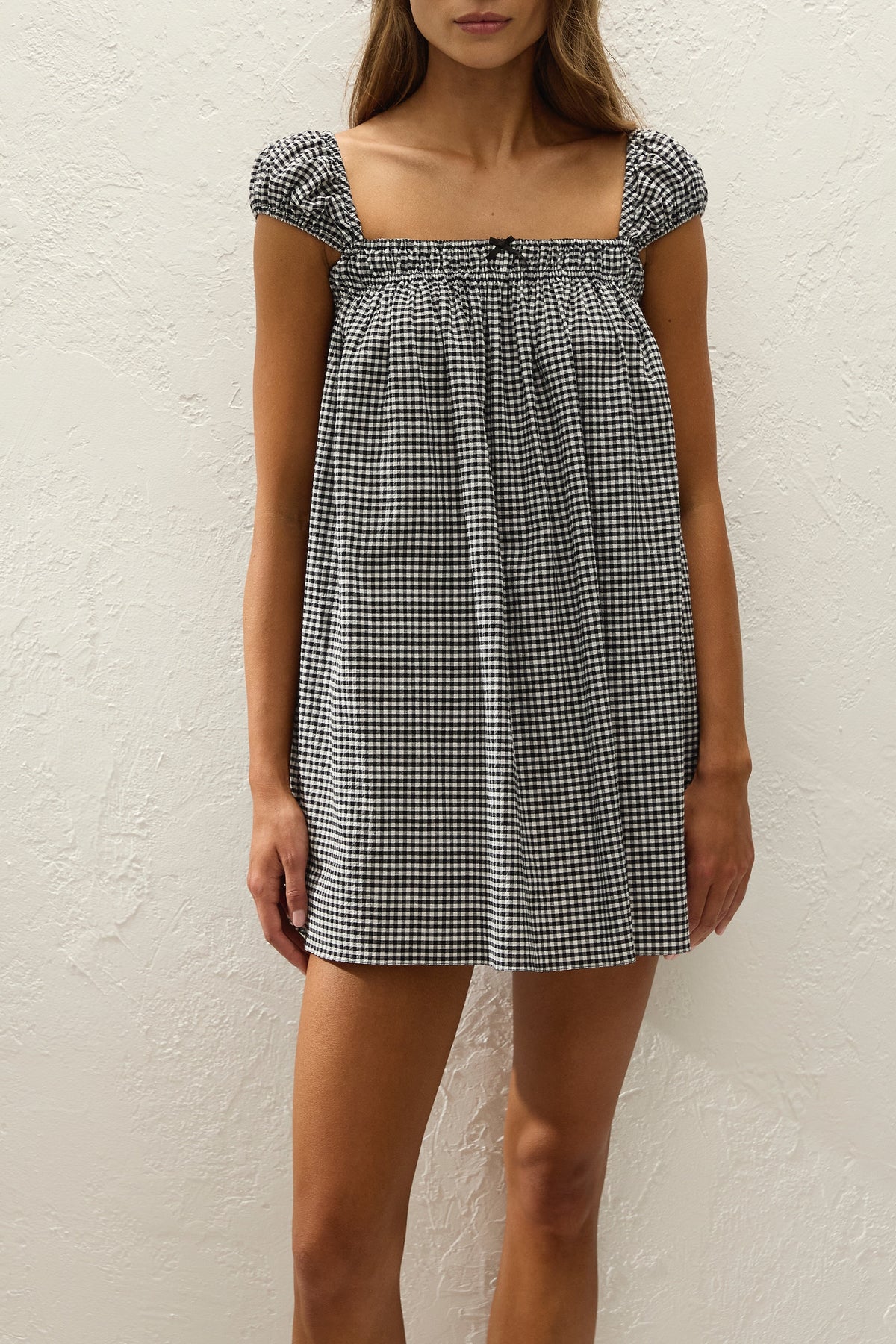 Belinha Mini Dress Cantinho Gingham Black