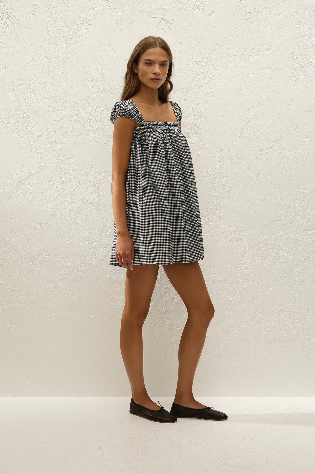 Belinha Mini Dress Cantinho Gingham Black