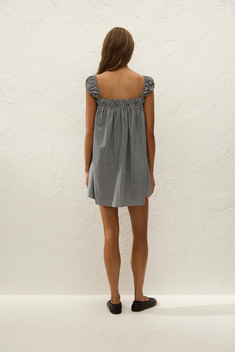 Belinha Mini Dress Cantinho Gingham Black