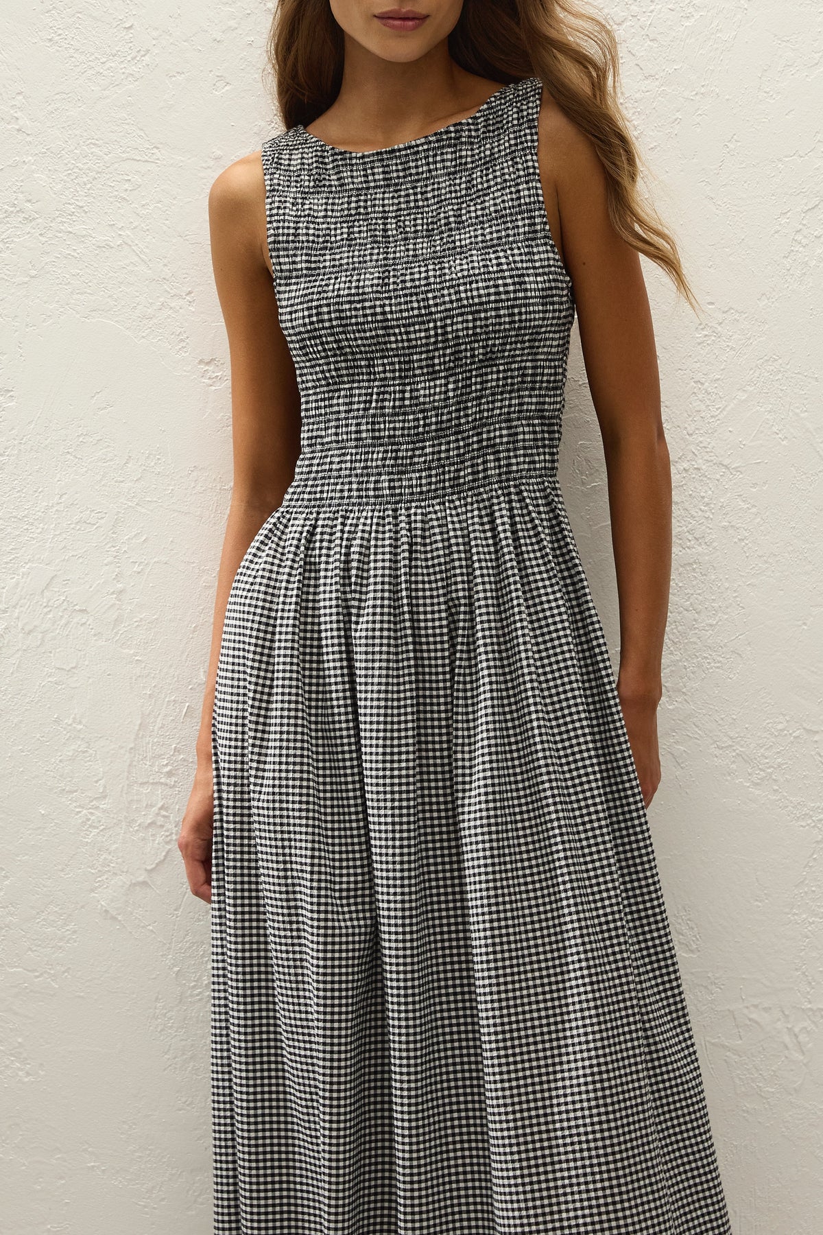 Carina Maxi Dress Cantinho Gingham Black