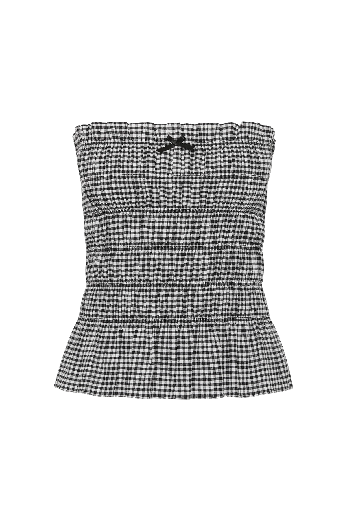 Leya Top Cantinho Gingham Black