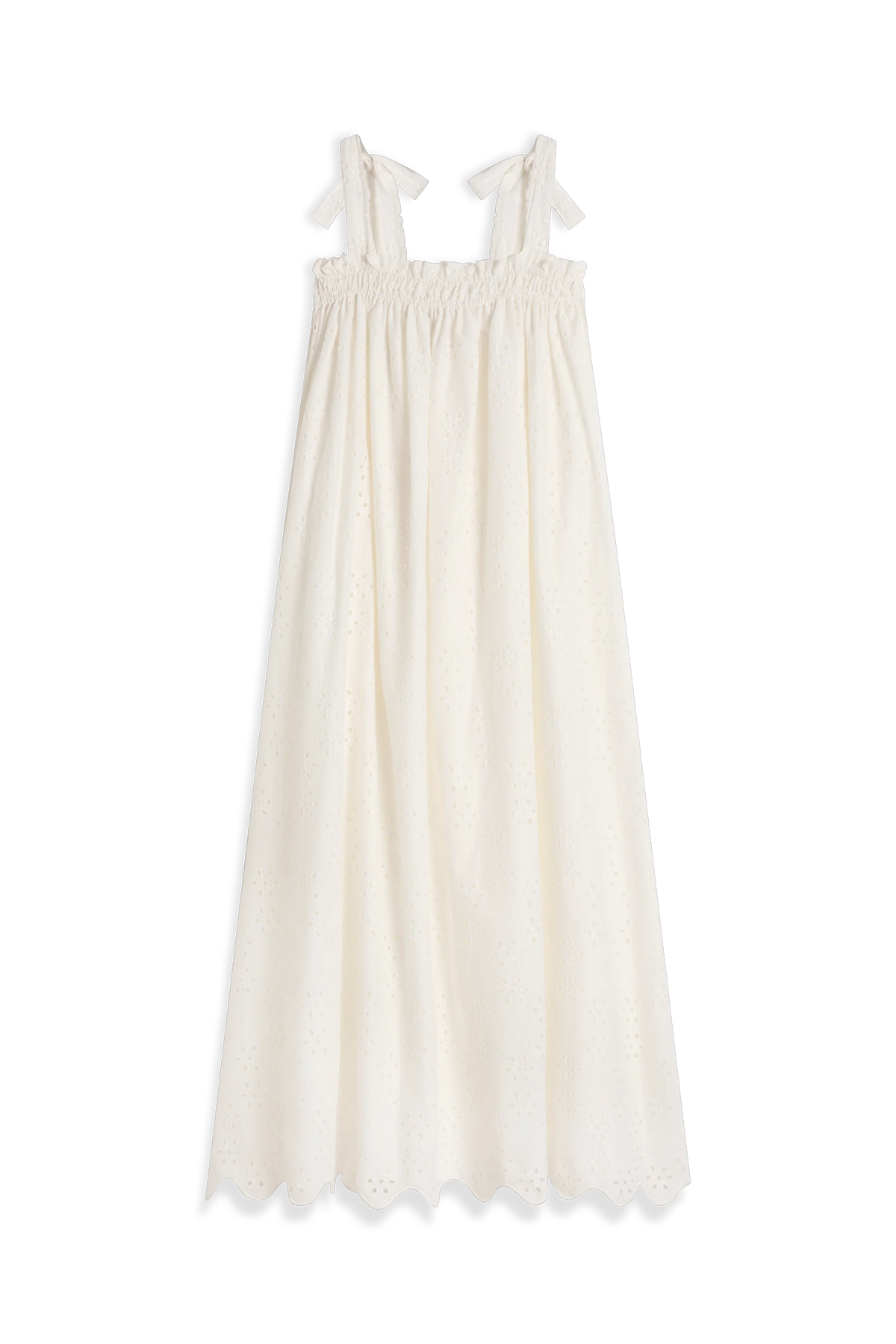 Noela Midi Dress Sandara Broderie White