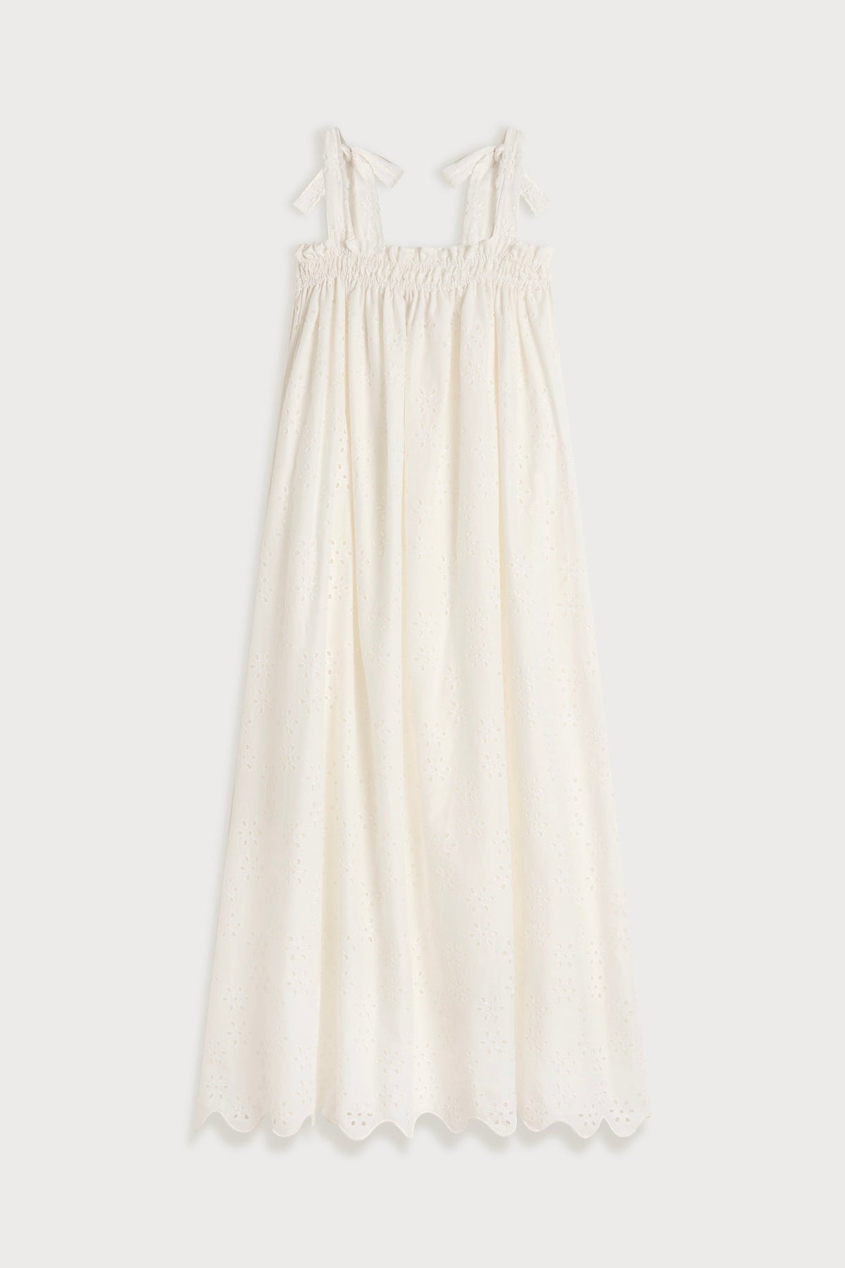 Noela Midi Dress Sandara Broderie White