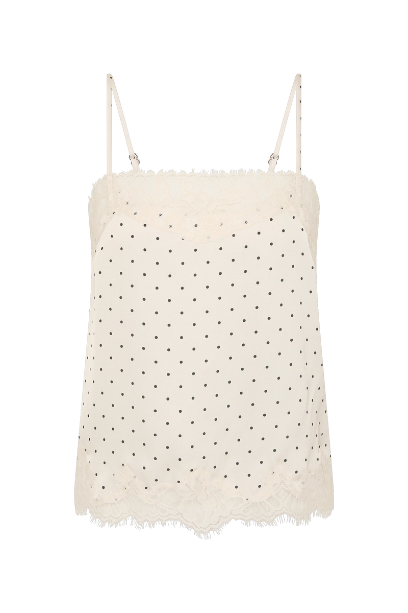 Marisol Top Polka Dot Antique White