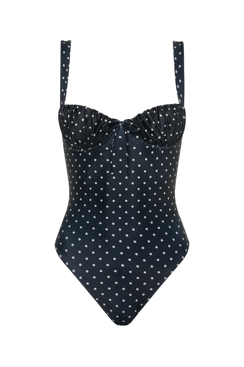 Dinard One Piece Lola Polka Dot Black Cream