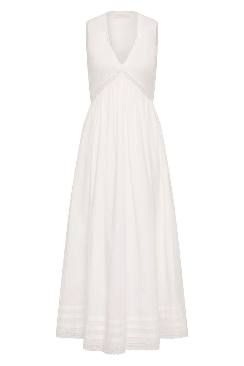 Fiora Midi Dress Fresco Lace White - Final Sale