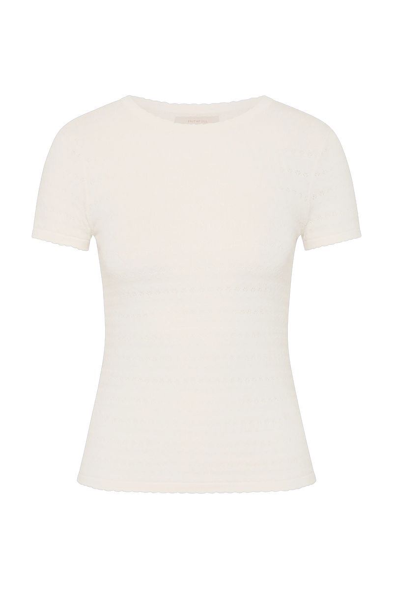 Lisandra T-Shirt Gisele Pointelle Vintage White