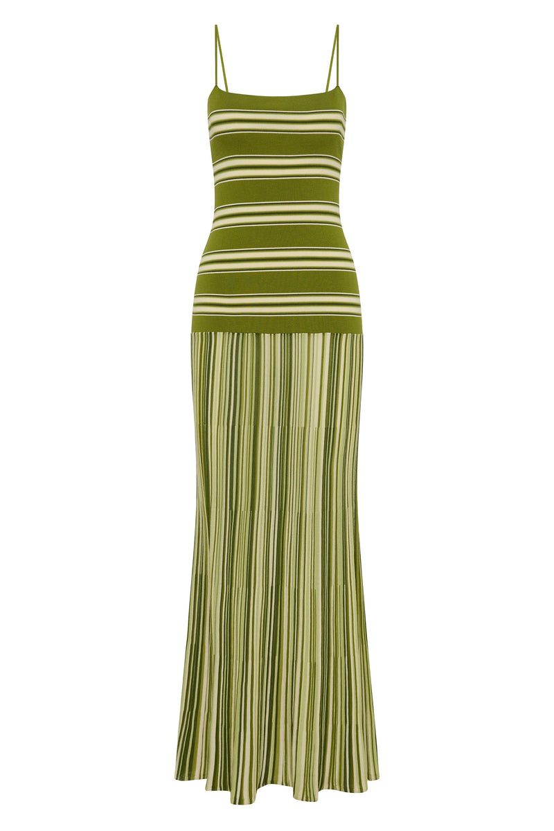 Esenia Knit Dress Ombre Stripe Macro Juniper