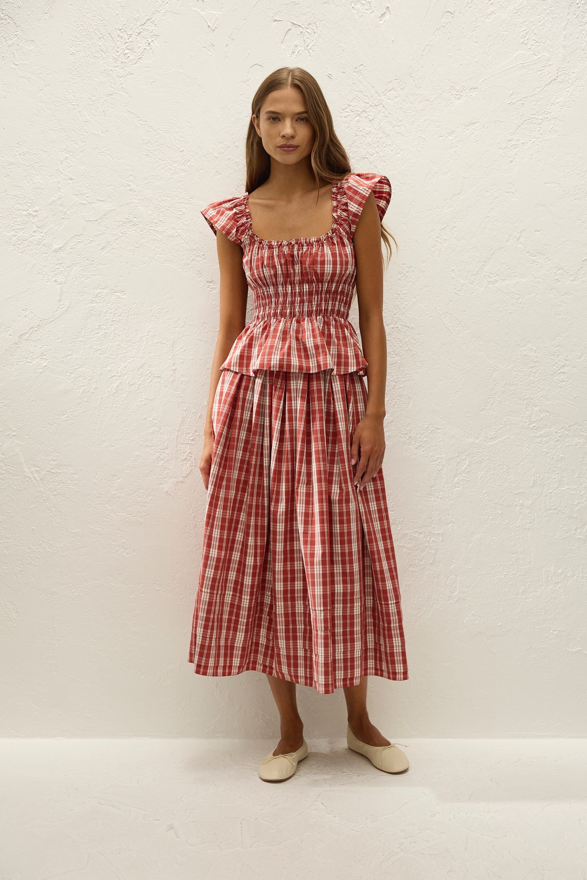 Janne Top Ines Check Terra Rosso