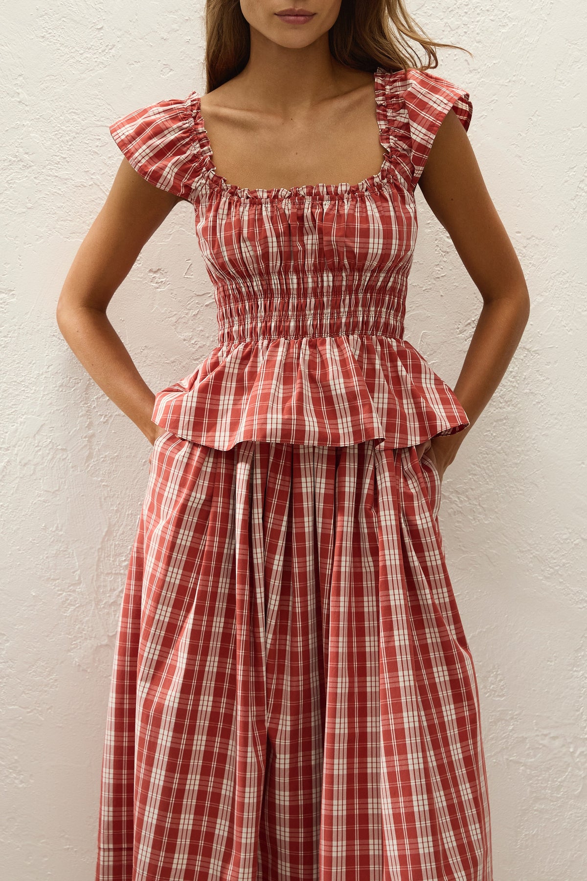 Janne Top Ines Check Terra Rosso
