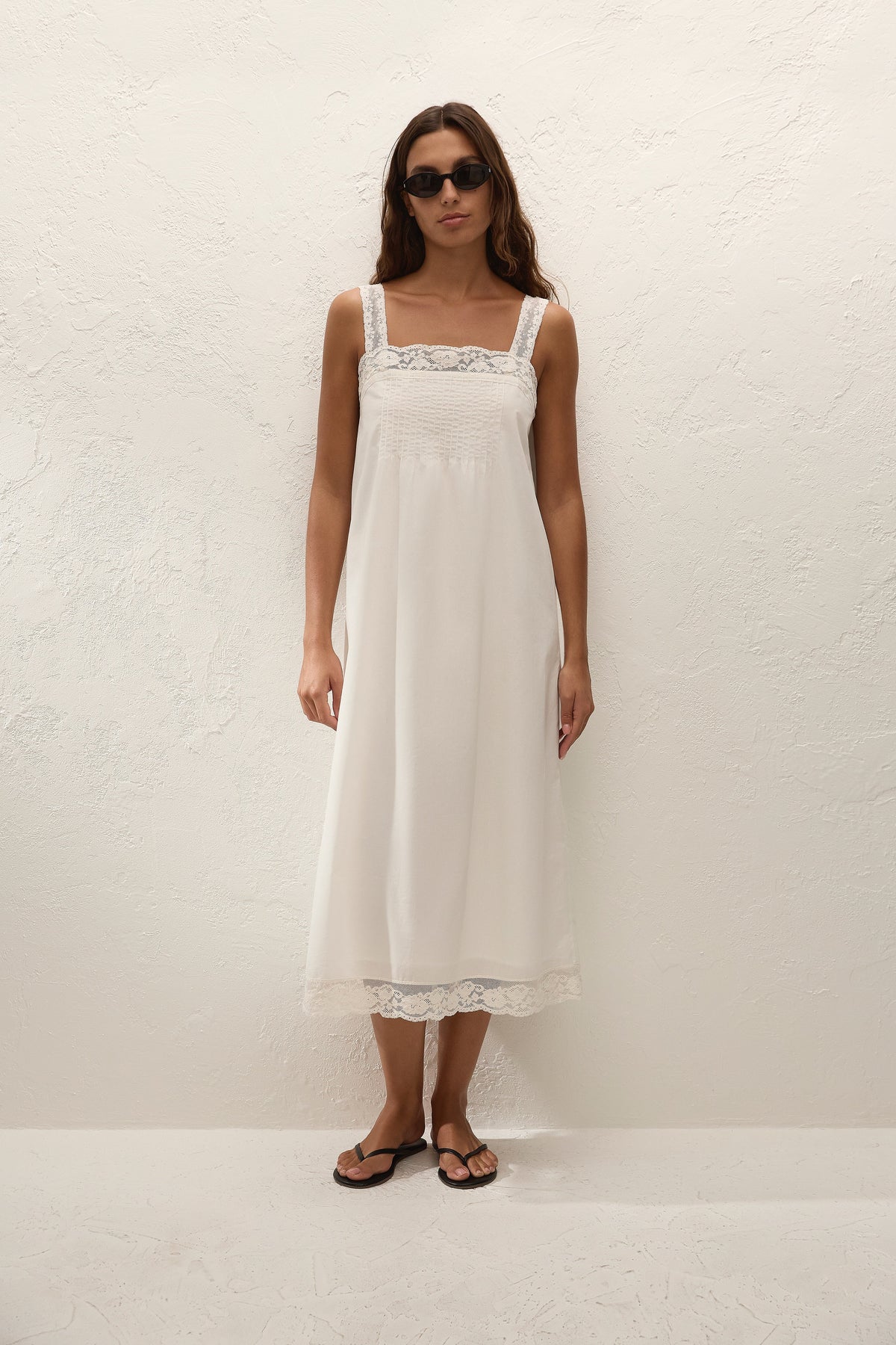 Cristina Midi Dress Mila Lace Ivory