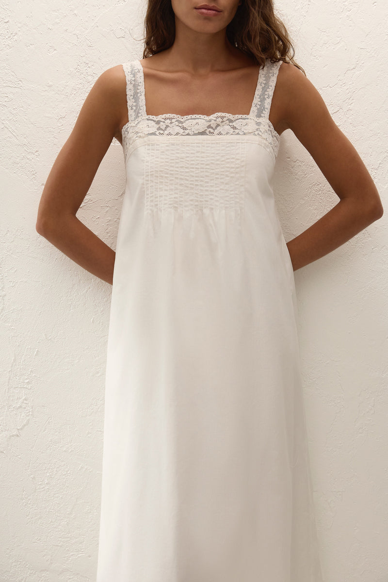 Cristina Midi Dress Mila Lace Ivory