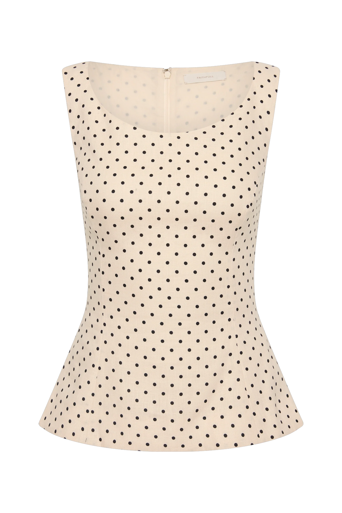 Iria Top Lola Polka Dot Cream Black