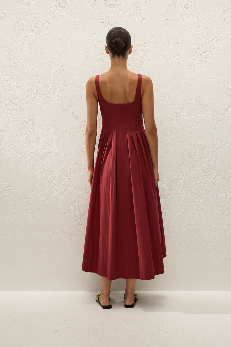 Rosalina Midi Dress Porto Red