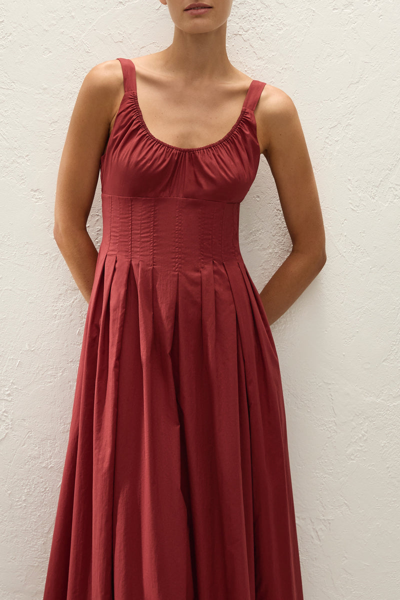 Rosalina Midi Dress Porto Red