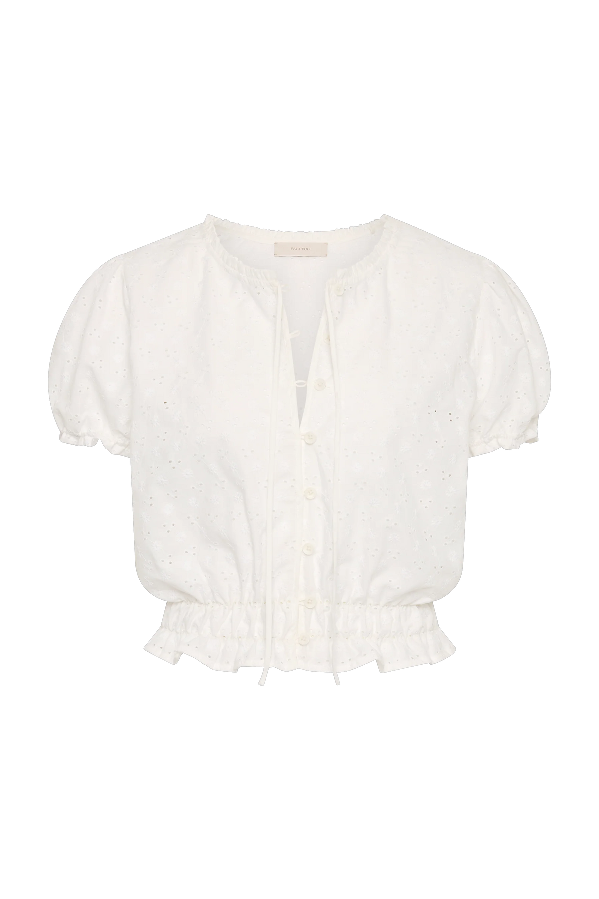 Santana Top Lucy Broderie White