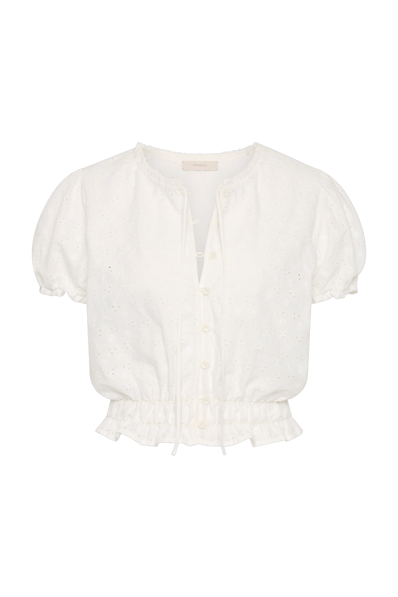 Santana Top Lucy Broderie White