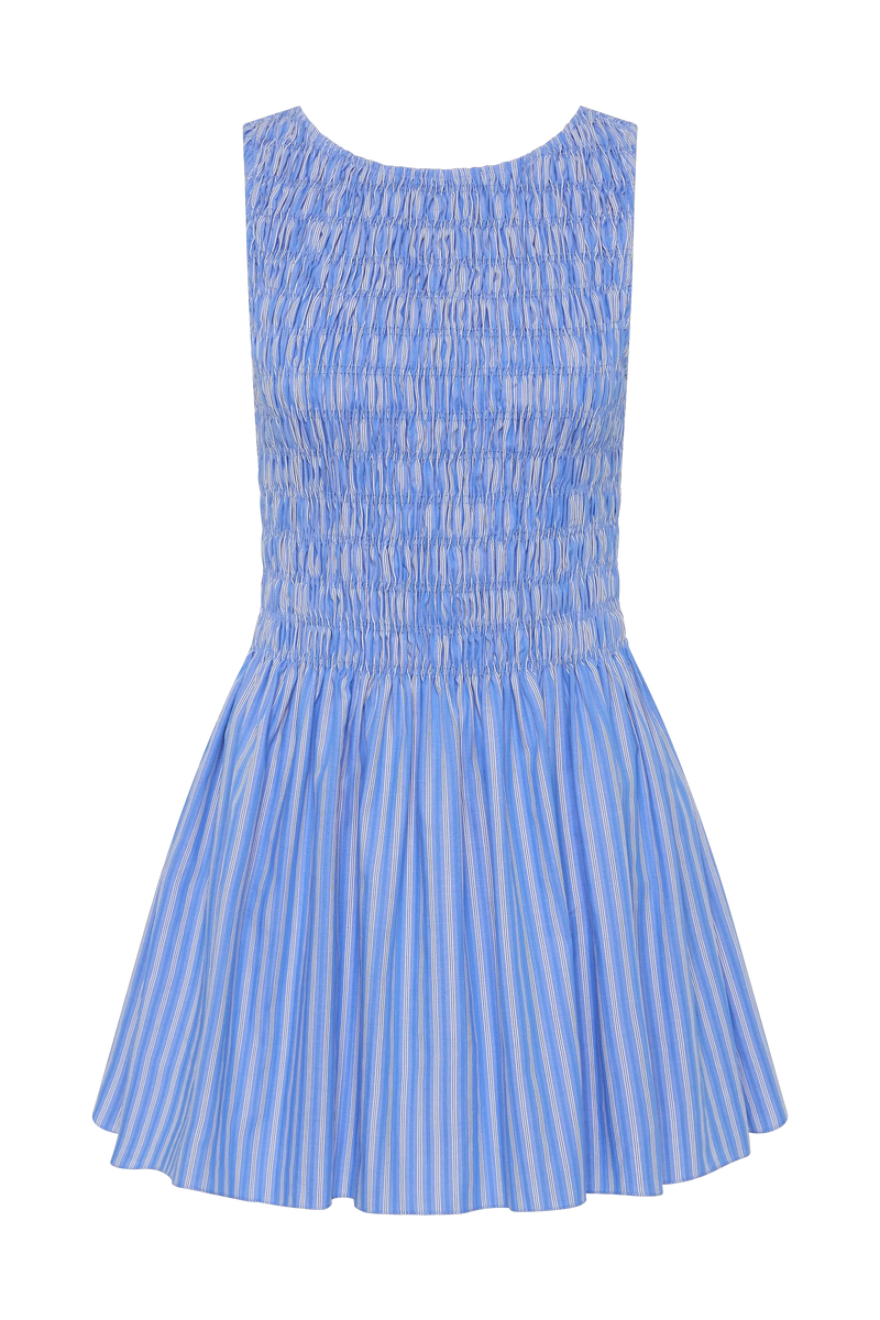 Carina Mini Dress Joao Stripe Azulejo Blue
