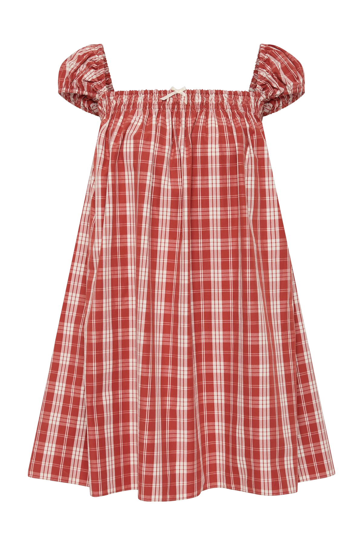 Belinha Mini Dress Ines Check Terra Rosso