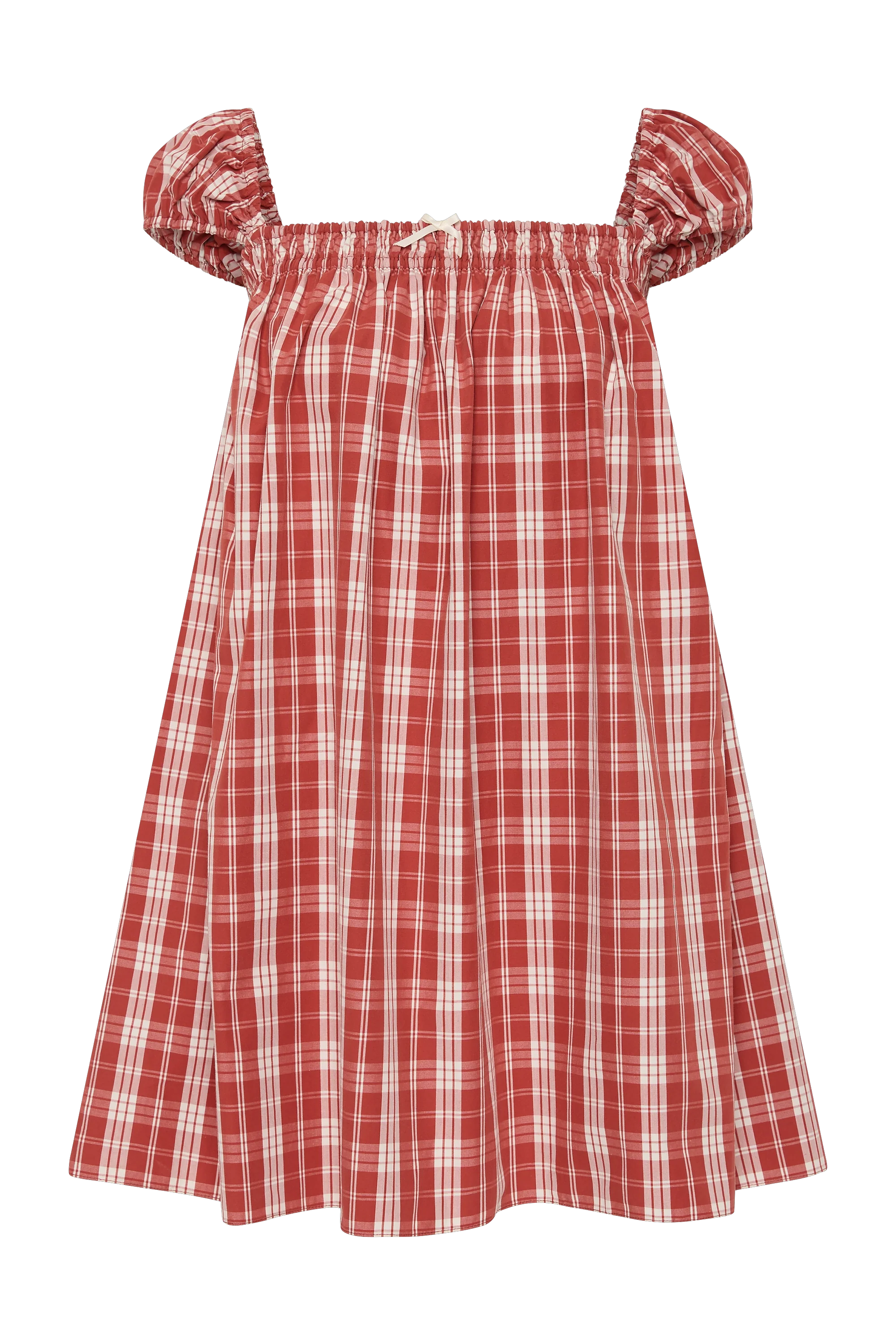 Belinha Mini Dress Ines Check Terra Rosso