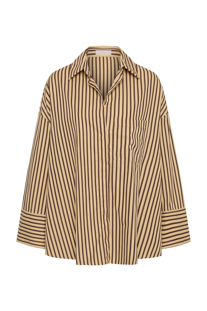 Clemente Shirt Carmen Stripe Sand Cedar