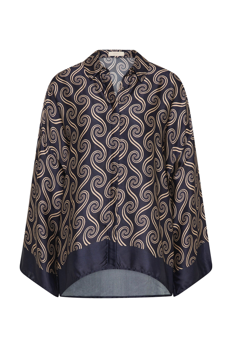 Cora Shirt Juanita Swirl Indigo - Final Sale