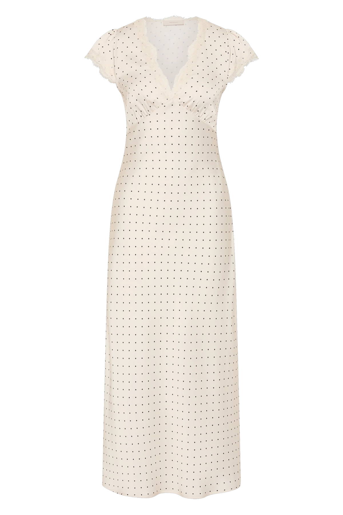 Mina Midi Dress Polka Dot Antique White